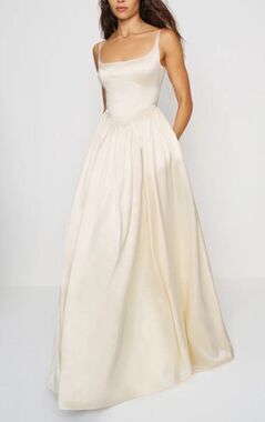 reformation veria silk dress tarragon Reformation Veria Silk Dress by Reformation